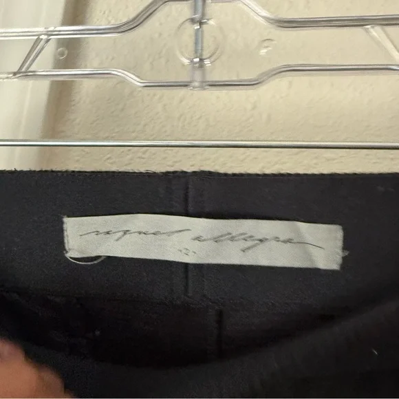 RAQUEL ALLEGRA black silk mixed media knit slim straight leg pull on pants - Picture 5 of 6